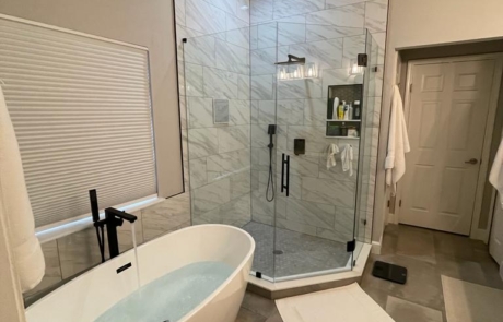Marcassia Remodeling - Bathroom with shower and tub in a beautiful home - Proudly Serving North Florida